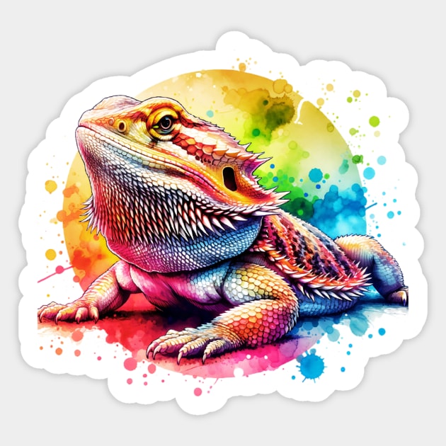 Watercolor Bearded Dragon Sticker by The Jumping Cart